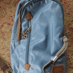 Earth & Style Blue/Brown Small Sling Bag/Backpack